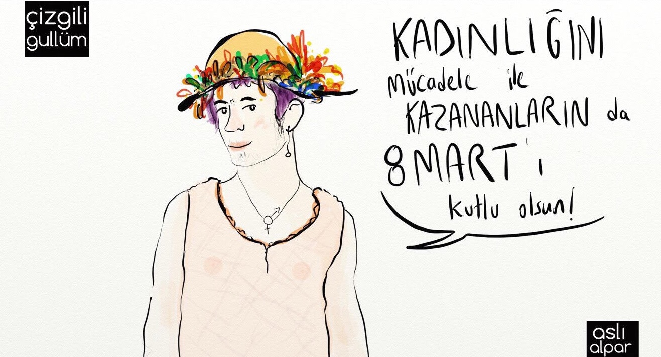 Çizgili Gullüm: Trans kadınlar 8 Mart&rsquo;a çağırıyor | Kaos GL - LGBTİ+ Haber Portalı Haber